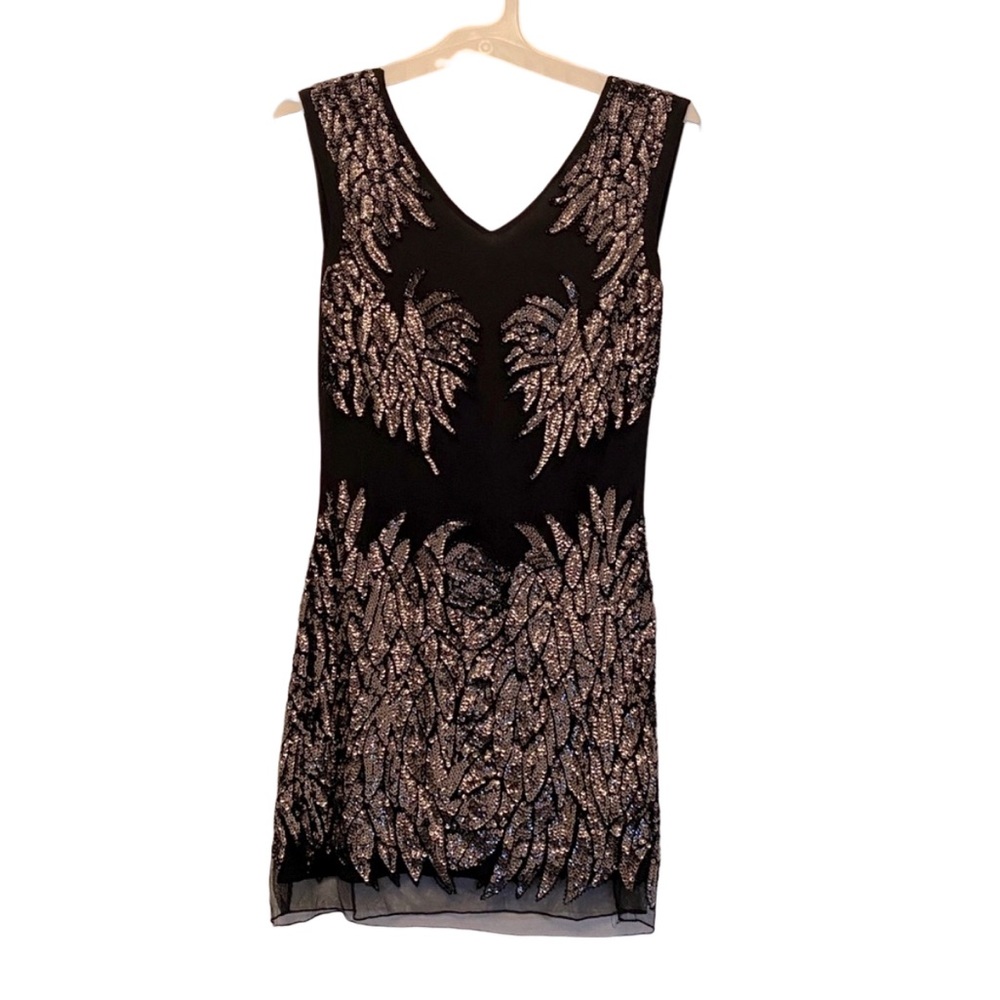 Beulah Black and Silver Sequin Dress - Size M